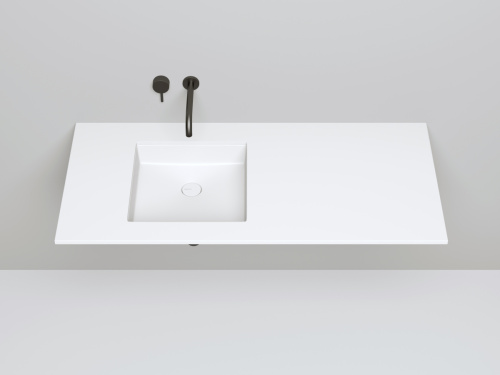 Раковина из искусственного камня S-Stone Salini MAREA 1802207M 40х40 встраиваемая цвет белый без отверстий под смеситель - фото 3